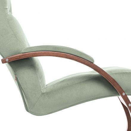 Кресло-качалка Leset Милано, Орех текстура, V14 бирюзовый, Ткань Велюр