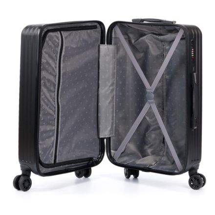 Чемодан TORBER Lama, черный, ABS-пластик, 43х25,5х67см, 62 л, T1919M-Black Чемодан TORBER Lama, черный, ABS-пластик, 43х25,5х67см, 62 л, T1919M-Black