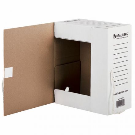 Папка архивная с завязками А4(325х260 мм), 150 мм, до 1400 листов, плотная, микрогофрокартон, БЕЛАЯ, BRAUBERG, 126513 Папка архивная с завязками А4(325х260 мм), 150 мм, до 1400 листов, плотная, микрогофрокартон, БЕЛАЯ, BRAUBERG, 126513