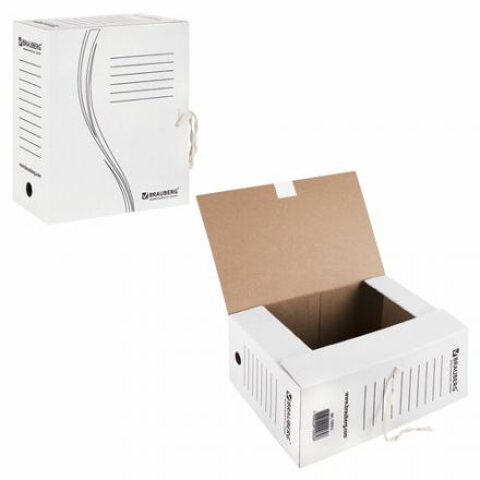 Папка архивная с завязками А4(325х260 мм), 150 мм, до 1400 листов, плотная, микрогофрокартон, БЕЛАЯ, BRAUBERG, 126513 Папка архивная с завязками А4(325х260 мм), 150 мм, до 1400 листов, плотная, микрогофрокартон, БЕЛАЯ, BRAUBERG, 126513