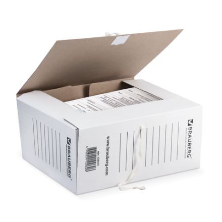 Папка архивная с завязками А4(325х260 мм), 150 мм, до 1400 листов, плотная, микрогофрокартон, БЕЛАЯ, BRAUBERG, 126513 Папка архивная с завязками А4(325х260 мм), 150 мм, до 1400 листов, плотная, микрогофрокартон, БЕЛАЯ, BRAUBERG, 126513