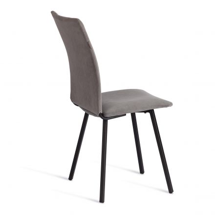 Стул обеденный La Rousse флок , серый/черный, 29, 49х50х93