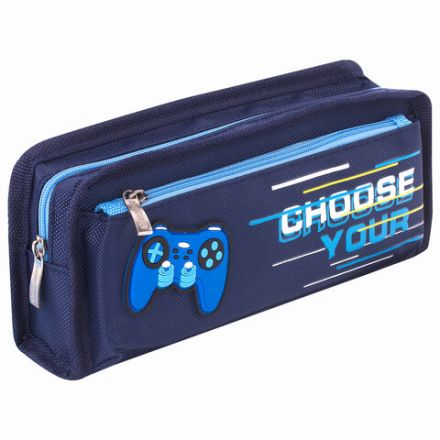 Пенал мягкий ЮНЛАНДИЯ, 2 отделения, полиэстер, "Joystick", синий, 21х6х9 см, 270274 Пенал мягкий ЮНЛАНДИЯ, 2 отделения, полиэстер, "Joystick", синий, 21х6х9 см, 270274