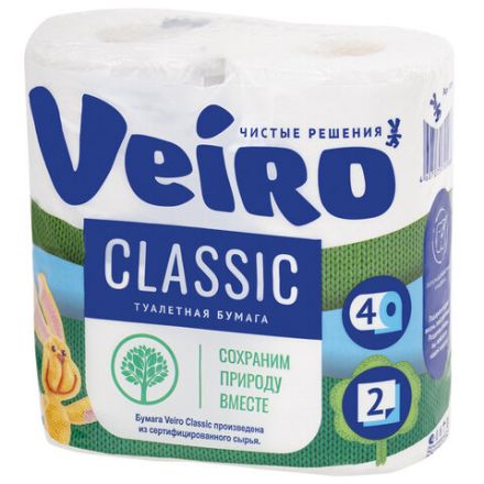 Бумага туалетная бытовая, спайка 4 шт., 2-х слойная (4х17,5 м), VEIRO Classic (Вейро), белая, 5с24 Бумага туалетная бытовая, спайка 4 шт., 2-х слойная (4х17,5 м), VEIRO Classic (Вейро), белая, 5с24