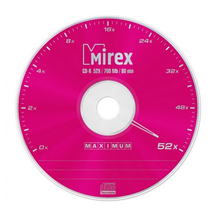 Носители информации CD-R, 52x, Mirex Maximum, Slim/1, UL120052A8S Носители информации CD-R, 52x, Mirex Maximum, Slim/1, UL120052A8S