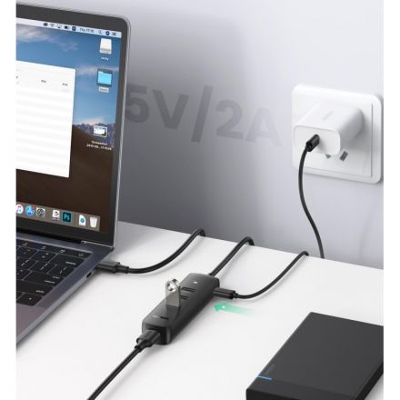 Разветвитель USB Ugreen CM416 (80657) USB 3.0 4-Port Hub. 1м/черный
