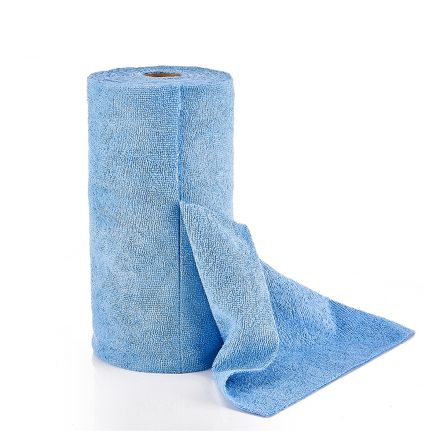 Салфетки для уборки в рулоне OfficeClean 20шт., микрофибра, 25*25см, голубые