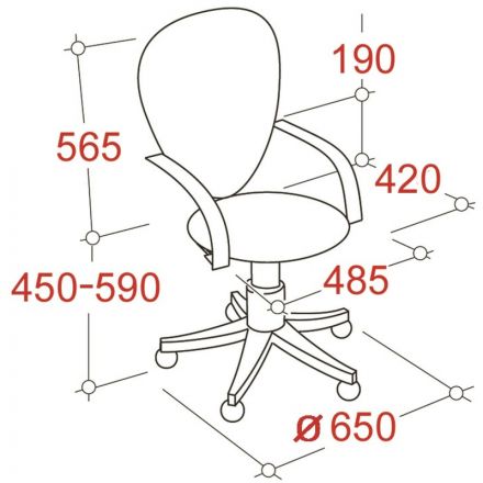 Кресло 0MX_VB_EChair-224 PPU к/з черный, металл