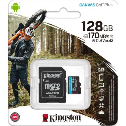 Карта памяти Kingston Canvas Go! Plus microSDXC UHS-I Cl10 +ад, SDCG3/128Gb