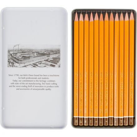 Карандаш чернографитный KOH-I-NOOR 1502/III 5B-5H 12шт./наб.,б/ласт, Чехия