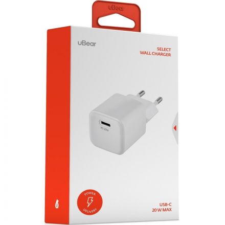 Адаптер питания uBear Select Wall charger 20W, бел, USB-C (WC20WH01-AD) Адаптер питания uBear Select Wall charger 20W, бел, USB-C (WC20WH01-AD)