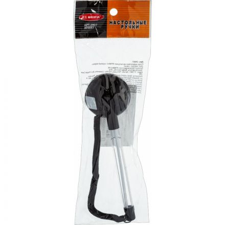 Ручка шариковая на черной подставке Beifa синяя на липучке с пружиной (толщина линии 0.5 мм)