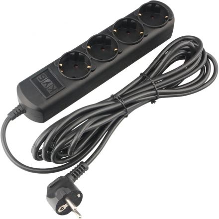 Удлинитель Power Cube 4р/5м без выкл 16А черн (PC-2B-5M)