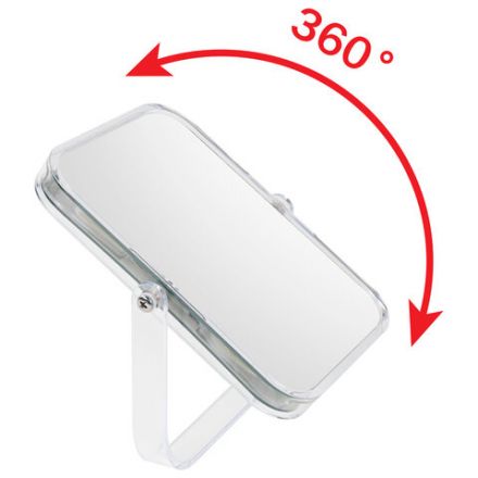 Зеркало настольное BRABIX, 19х16 см, двустороннее, с увеличением, прозрачная рамка, 607423 Зеркало настольное BRABIX, 19х16 см, двустороннее, с увеличением, прозрачная рамка, 607423