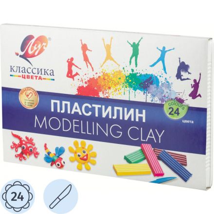 Пластилин Луч Классика 24 цв 480 гр., 28С 1642-08