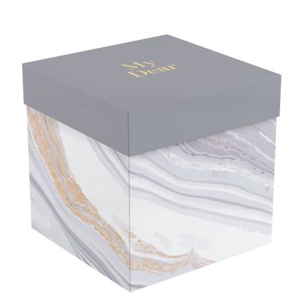 Коробка складная подарочная MESHU "Marble", (15*15*15см), отд фольгой Коробка складная подарочная MESHU "Marble", (15*15*15см), отд фольгой