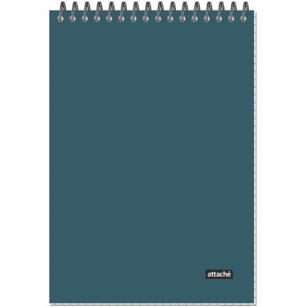 Блокнот А5 60л Attache Metallic Голубой клетка, греб, картон, фольга