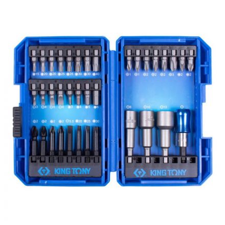 Набор бит 1/4, PH, PZ, Hex, Torx, Slotted,36 предметов KING TONY 1036MR Набор бит 1/4, PH, PZ, Hex, Torx, Slotted,36 предметов KING TONY 1036MR