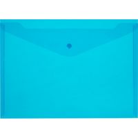 Папка-конверт на кнопке А4 синяя 0.18 мм (10 штук в упаковке)