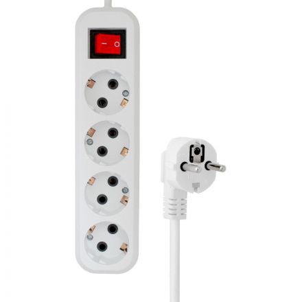 Сетевой фильтр Progix SF4PW10 4р/10м белый, 3х0,75мм, 10А/2000Вт