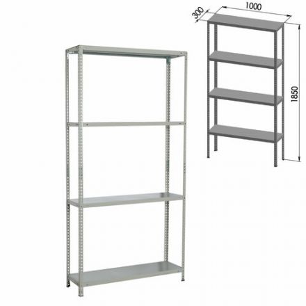 Стеллаж металлический BRABIX "MS Plus-185/30-4", 1850х1000х300 мм, 4 полки, регулируемые опоры, 291104, S241BR153402 Стеллаж металлический BRABIX "MS Plus-185/30-4", 1850х1000х300 мм, 4 полки, регулируемые опоры, 291104, S241BR153402