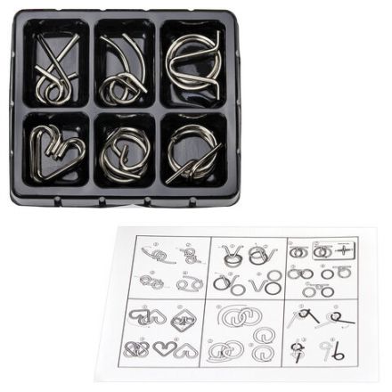 Головоломки металлические ЗОЛОТАЯ СКАЗКА (уровень сложности "НОВИЧОК"), набор 6 штук, 662087