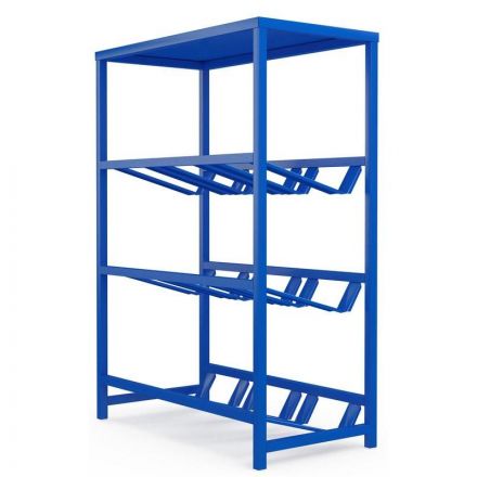 Стеллаж для воды Бомис-9П на 9 тар синий 885x450x1235 мм