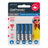 Батарейка GoPower LR03 AAA 4шт/бл Alkaline 1.5V (4/48/576) Батарейка GoPower LR03 AAA 4шт/бл Alkaline 1.5V (4/48/576)
