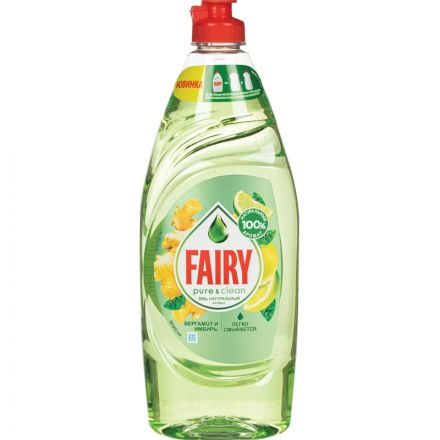 Средство для мытья посуды Fairy  Pure & Clean Бергамот и Имбирь 650мл
