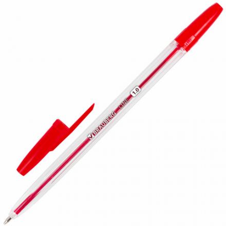 Ручки шариковые BRAUBERG, НАБОР 10 шт., АССОРТИ, "Line", корпус прозрачный, узел 1 мм, линия письма 0,5 мм, 141874