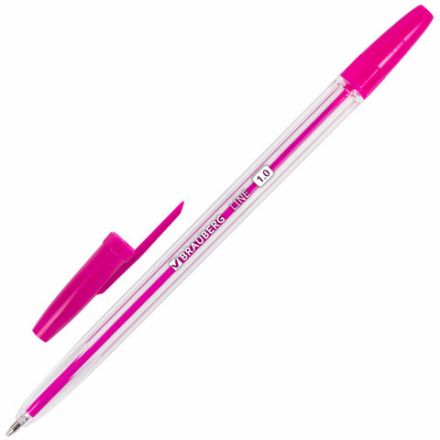 Ручки шариковые BRAUBERG, НАБОР 10 шт., АССОРТИ, "Line", корпус прозрачный, узел 1 мм, линия письма 0,5 мм, 141874