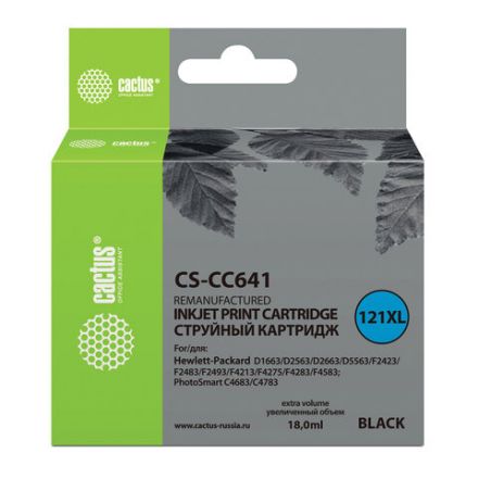 Картридж струйный CACTUS (CS-CC641) для HP Deskjet D2500/2530/F4200, черный Картридж струйный CACTUS (CS-CC641) для HP Deskjet D2500/2530/F4200, черный