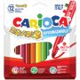 Фломастеры Carioca "Bravo", 12цв., утолщенные, смываемые, картон, европодвес Фломастеры Carioca "Bravo", 12цв., утолщенные, смываемые, картон, европодвес