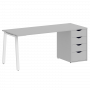 Home Office Стол письменный VR.SP-3-178.4.A Серый/Белый металл 1780*720*750 Home Office Стол письменный VR.SP-3-178.4.A Серый/Белый металл 1780*720*750