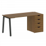 Home Office Стол письменный VR.SP-3-158.4.A Орех/Антрацит металл 1580*720*750