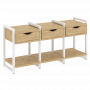 Loft Тумба на регулируемых опорах наборная. Вариант №4 VR.L-TN-4.O Тиквуд светлый/Белый металл 1440*460*719