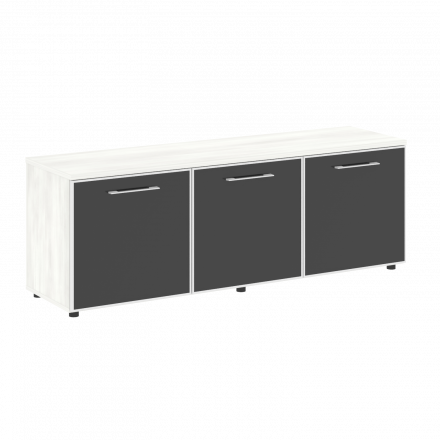 Yalta Тумба модульная LT.TS-3.5 black Снежная патина/Стекло black 1642*450*580