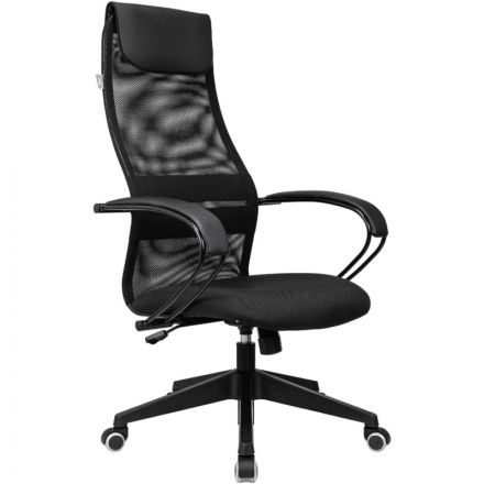 Кресло 0MX_VB_Бюрократ CH-607 черн TW-01 сетка/ткань с подгол,крест.пластик Кресло 0MX_VB_Бюрократ CH-607 черн TW-01 сетка/ткань с подгол,крест.пластик