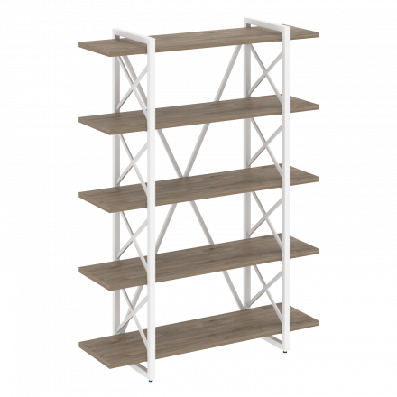 Loft Стеллаж на регулируемых опорах-5 полок VR.L-MST.O-5.8V Тиквуд тёмный/Белый металл 1200*400*1650 Loft Стеллаж на регулируемых опорах-5 полок VR.L-MST.O-5.8V Тиквуд тёмный/Белый металл 1200*400*1650