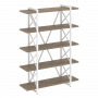 Loft Стеллаж на регулируемых опорах-5 полок VR.L-MST.O-5.8V Тиквуд тёмный/Белый металл 1200*400*1650