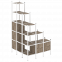 Loft Угловой внешний стеллаж наборный VR.L-59 Тиквуд тёмный/Белый металл 1278*1278*2280