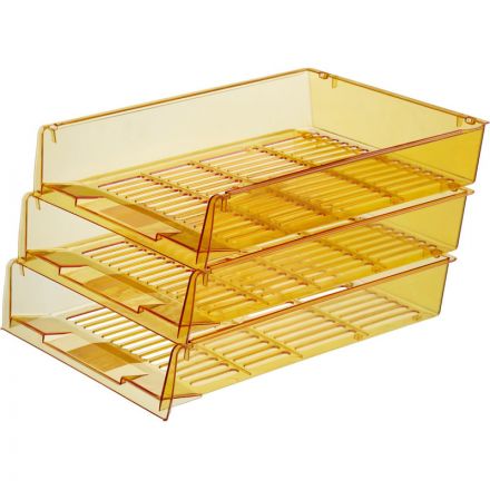 Лоток горизонтальный Attache Bright Colours решетчатый прозрачный желтый