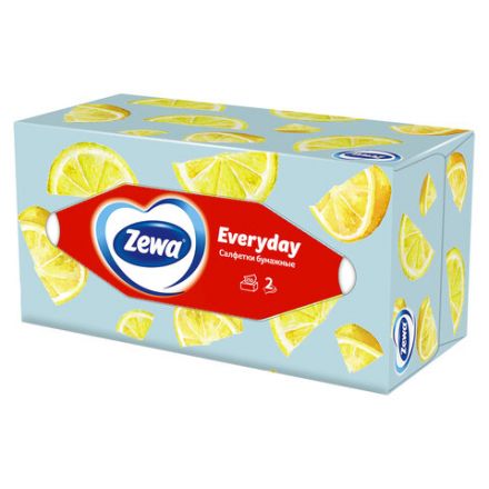 Салфетки косметические 2-слойные в картонном коробе, 250 штук, ZEWA Everyday, 8679 Салфетки косметические 2-слойные в картонном коробе, 250 штук, ZEWA Everyday, 8679