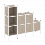 Loft Прямой стеллаж наборный VR.L-17 Дуб аттик/Белый металл 1278*446*1458