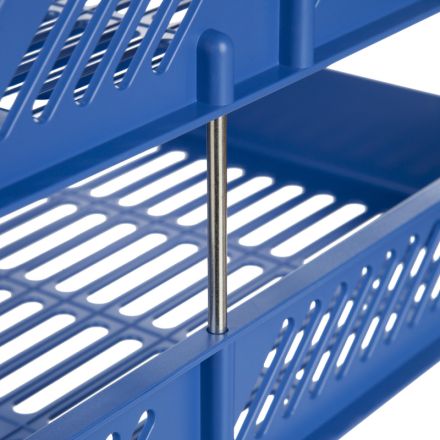 Лоток горизонтальный для бумаг Deli E9208  2 штуки, металл.стерж синий