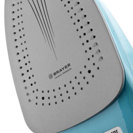 Утюг BRAYER BR4000, 2600 Вт, керамическое покрытие, самоочистка, антикапля, автоотключение, голубой Утюг BRAYER BR4000, 2600 Вт, керамическое покрытие, самоочистка, антикапля, автоотключение, голубой