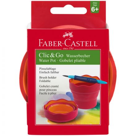 Стакан для воды Faber-Castell "Clic&Go", складной, красный Стакан для воды Faber-Castell "Clic&Go", складной, красный