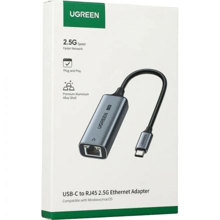 Сетевой адаптер UGREEN CM648 (25052) USB-C 3.1 to RJ45 2.5G серый