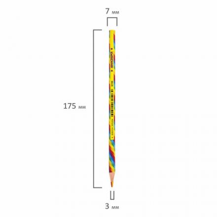 Карандаш с многоцветным грифелем ЮНЛАНДИЯ MAGIC, 1 шт., цвета ассорти, туба, круглый, грифель 3 мм, натуральное дерево, 181788 Карандаш с многоцветным грифелем ЮНЛАНДИЯ MAGIC, 1 шт., цвета ассорти, туба, круглый, грифель 3 мм, натуральное дерево, 181788