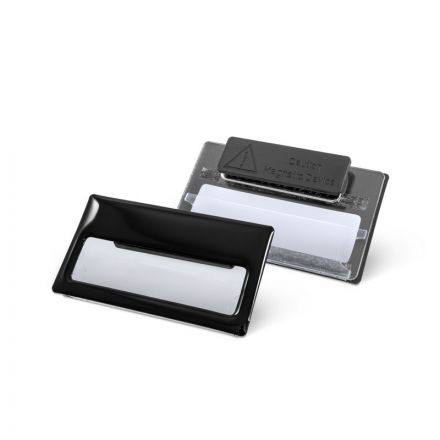 Бейдж с окном для сменной информации, размер 70x40 мм, черный, на магните Бейдж с окном для сменной информации, размер 70x40 мм, черный, на магните